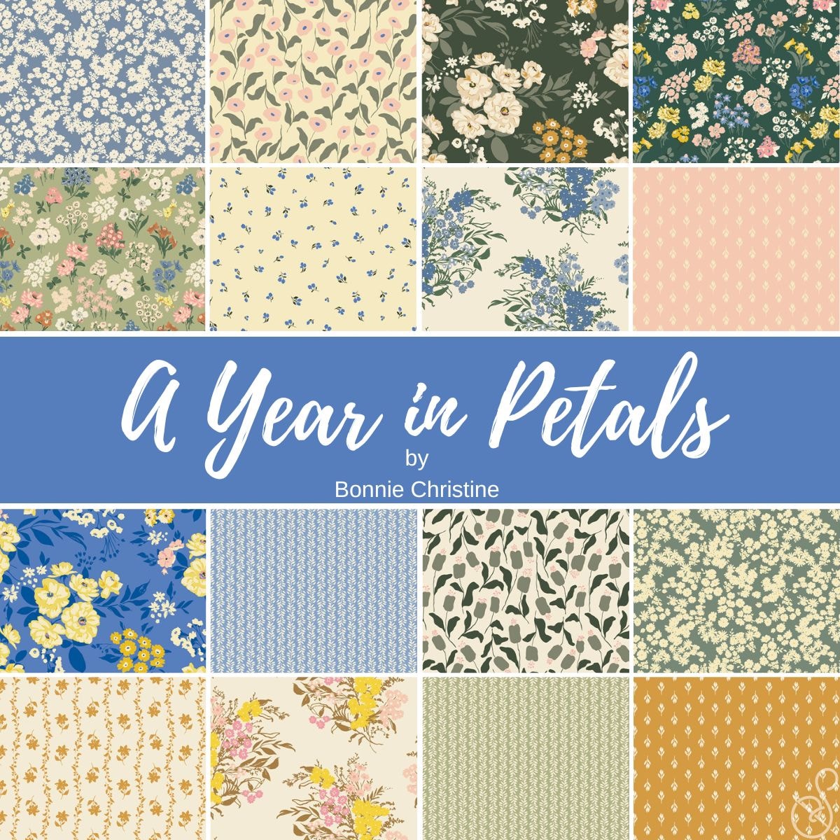 A Year in Petals Fat Quarter Bundle | Bonnie Christine | 16 FQs