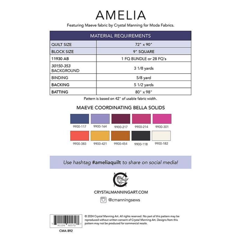 Amelia Quilt Pattern | Crystal Manning