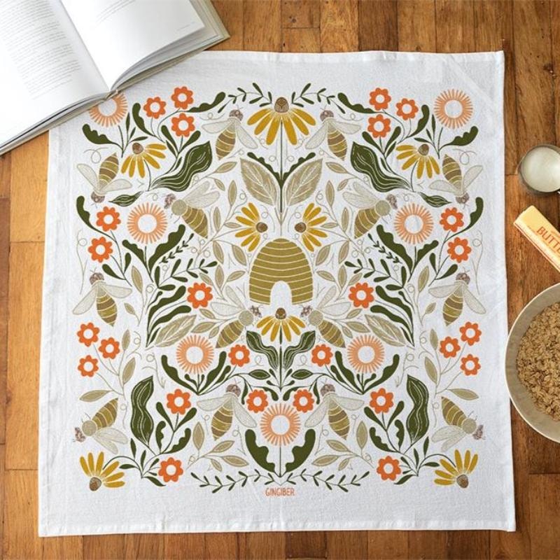 Bee Garden Tea Towel - Beehive