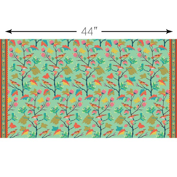 Bird Forest Double Border - Seafoam