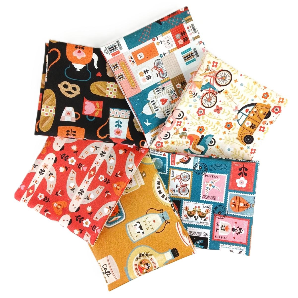 Bon Voyage Fat Quarter Bundle | Bee Brown | 6 FQs