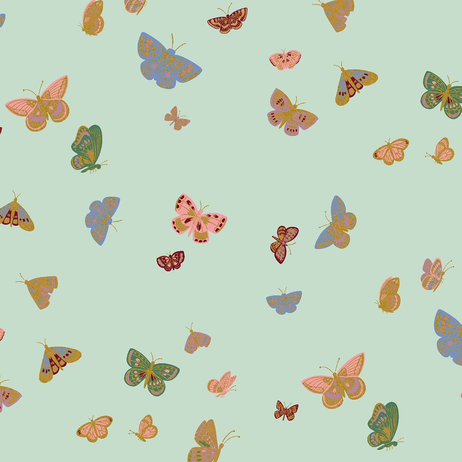 Butterfly House - Mint Metallic