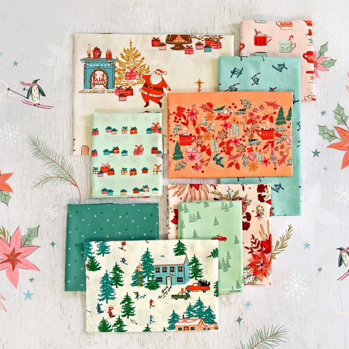 Christmas in the Cabin Fat Quarter Bundle | AGF Studio | 15 FQs