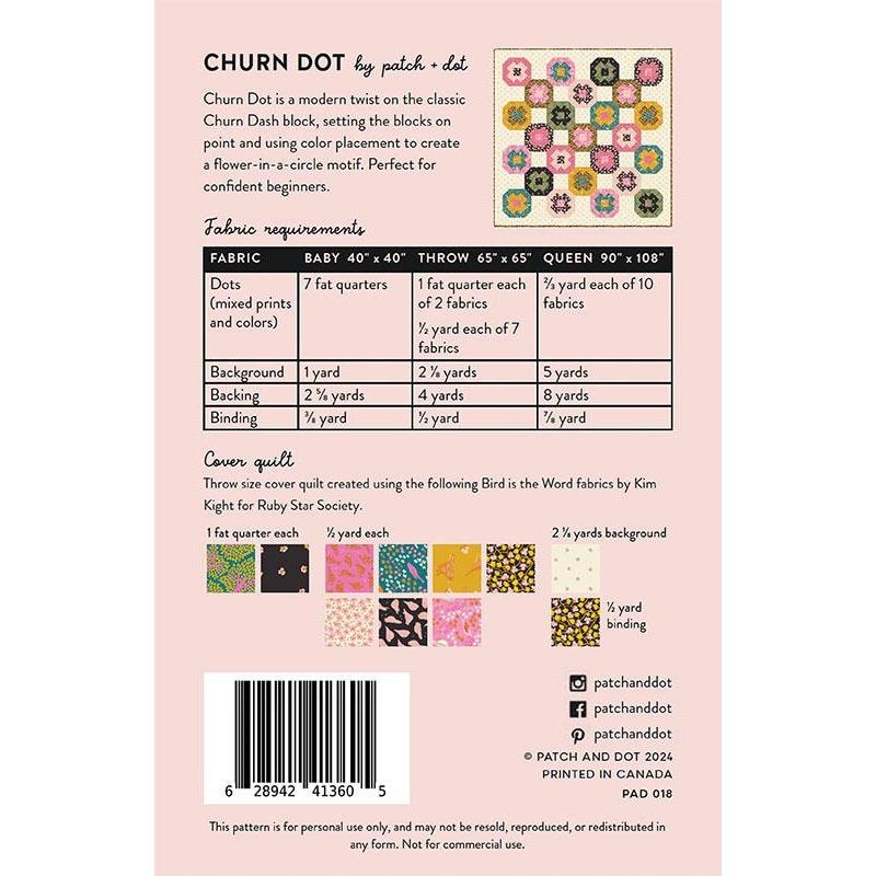 Churn Dot Quilt Pattern | Patch & Dot