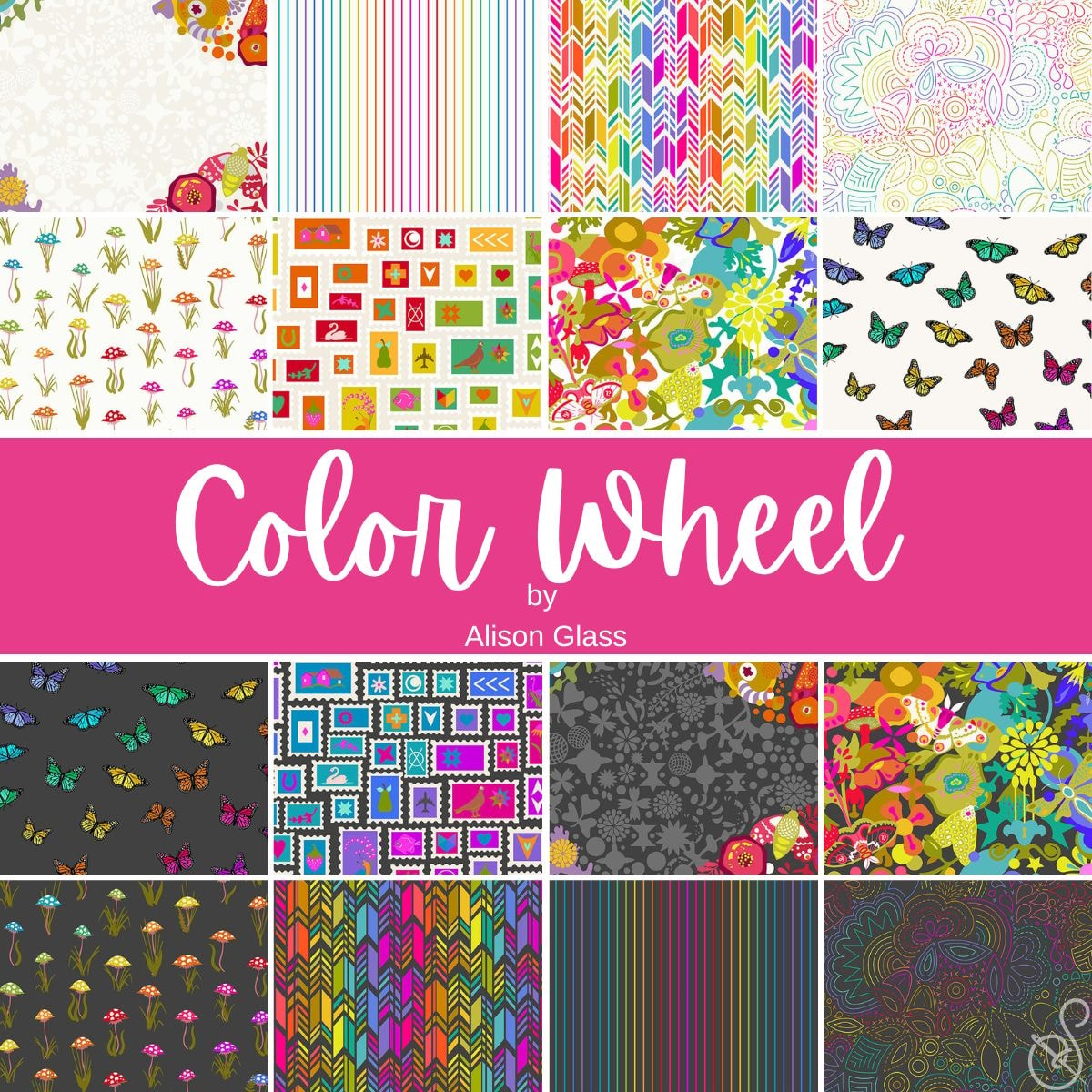 Color Wheel Fat Quarter Bundle | Alison Glass | 16 FQs