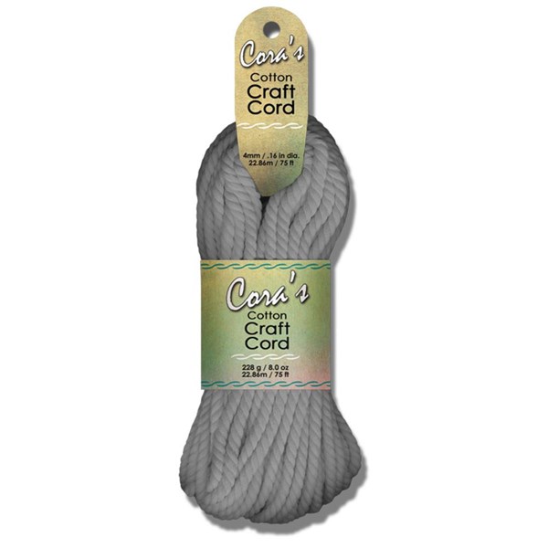 Cora's Cotton Craft Cord 4mm x 75ft Charcoal