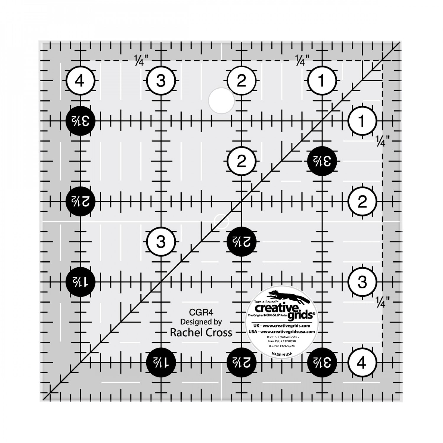 Creative Grids Quilt Ruler - 4-1/2in Square