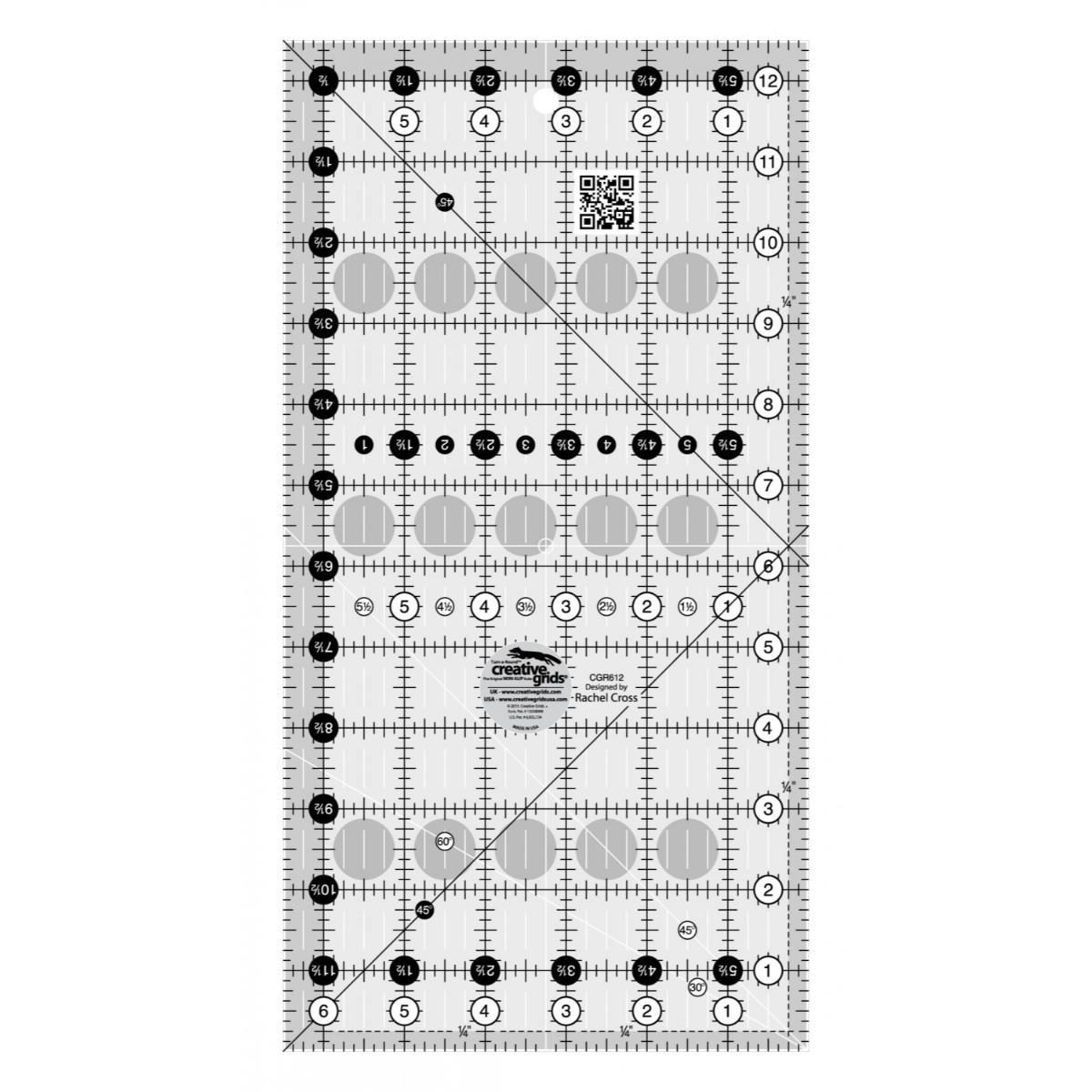 Creative Grids Quilt Ruler - 6-1/2in x 12-1/2in