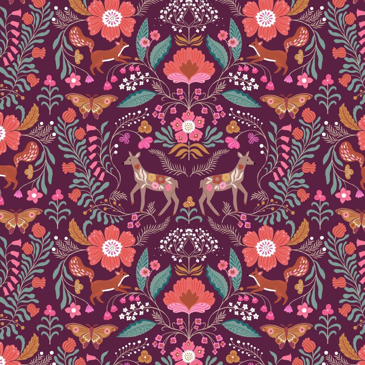 Deer Damask