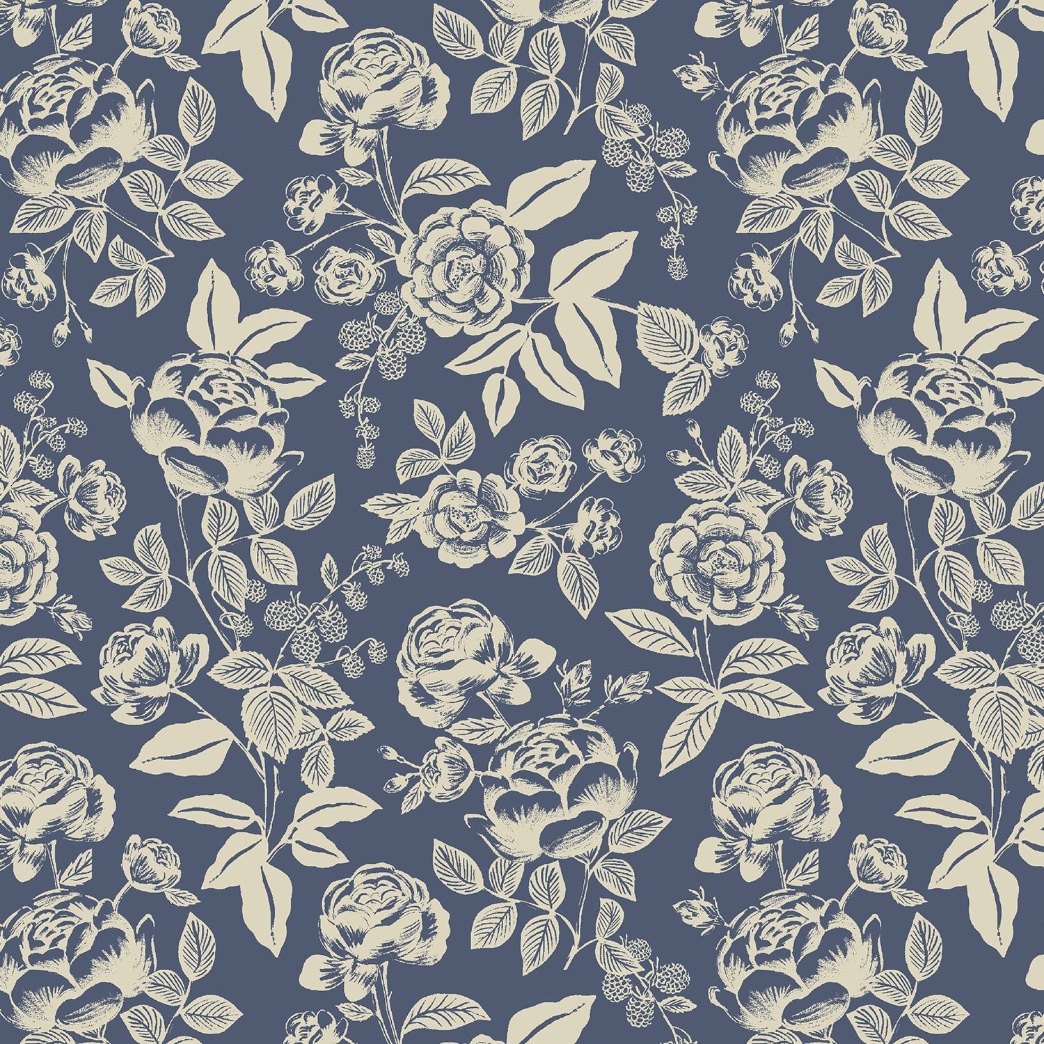 English Rose - Blue and Cream