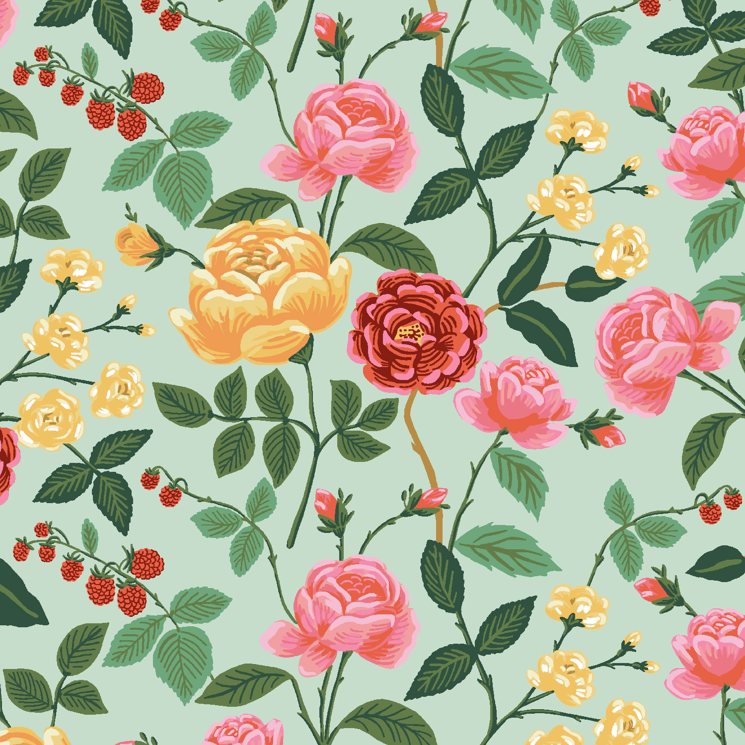 English Roses - Mint RAYON