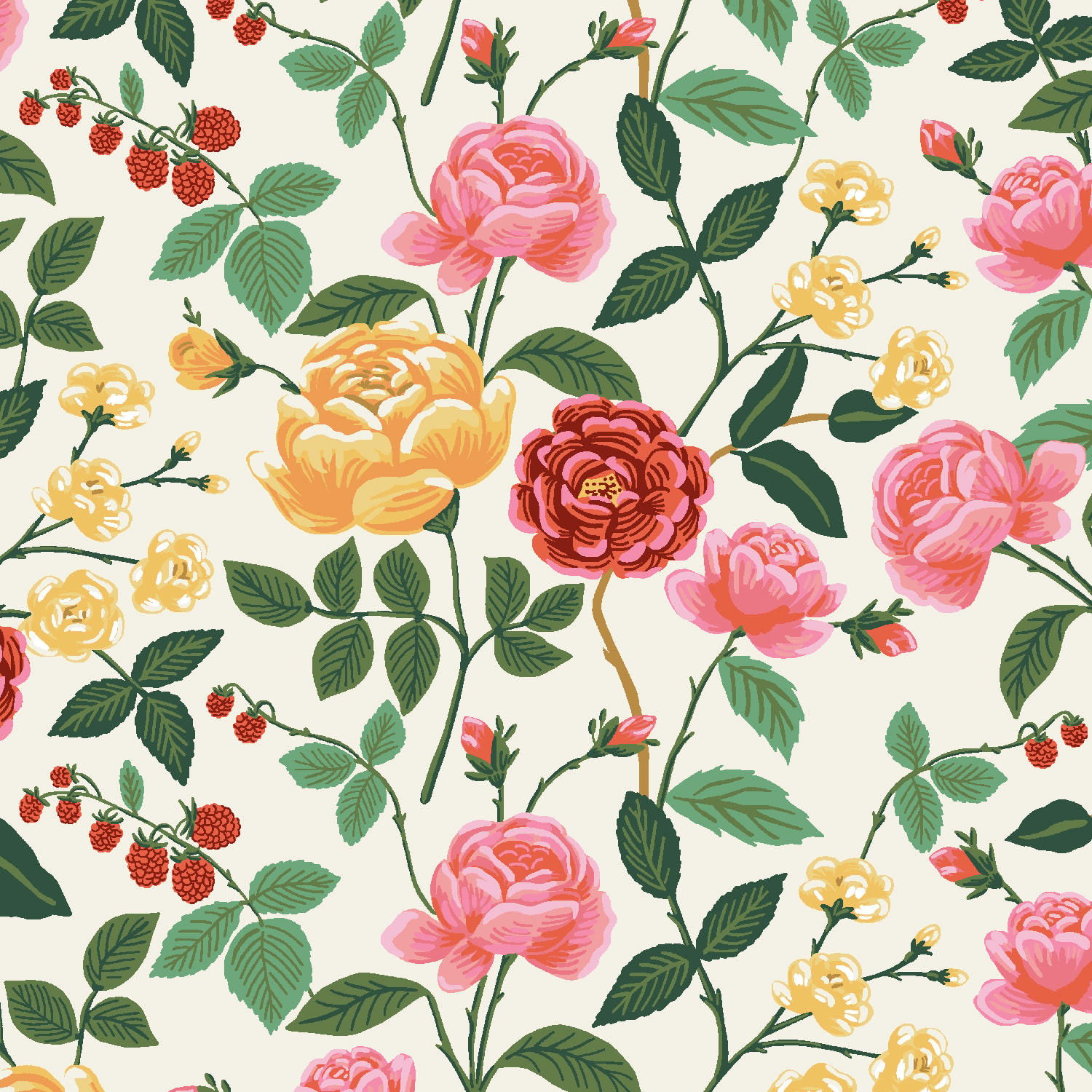 English Roses - Cream RAYON