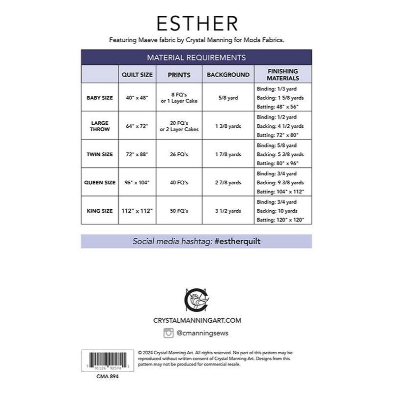 Esther Quilt Pattern | Crystal Manning