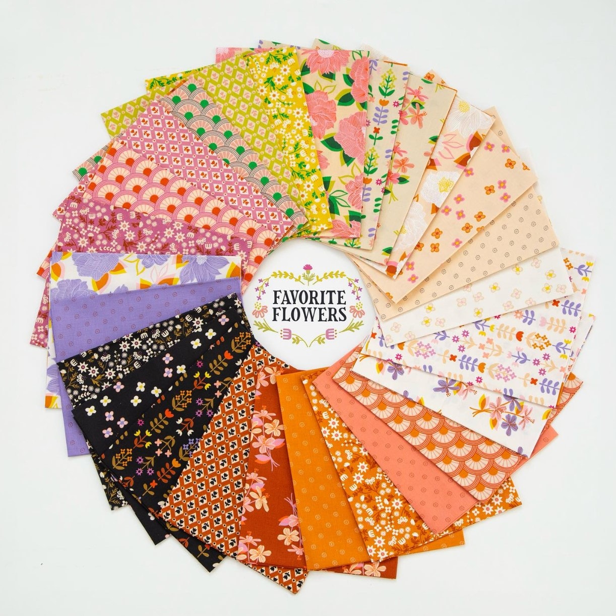 Favorite Flowers Mini Charm Pack | RSS Collaboration | 42- 2.5" Squares