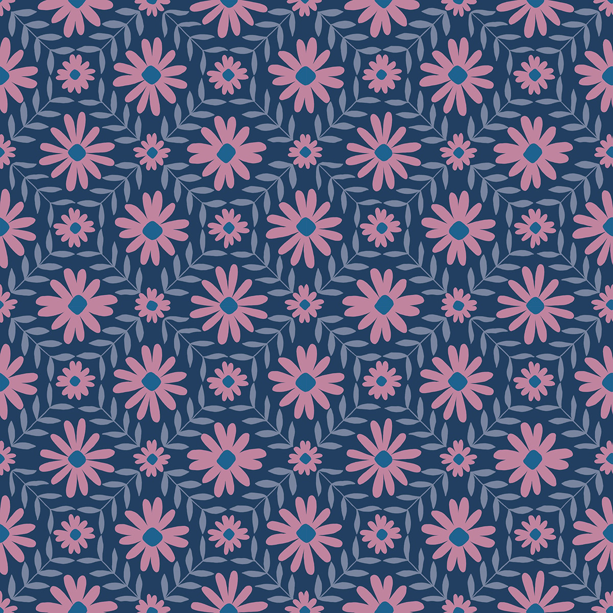 Floral Endpaper - Bluebell