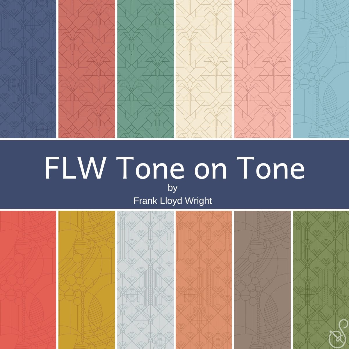 FLW Tone on TOone Fat Quarter Bundle | Frank Lloyd Wright | 12 FQs