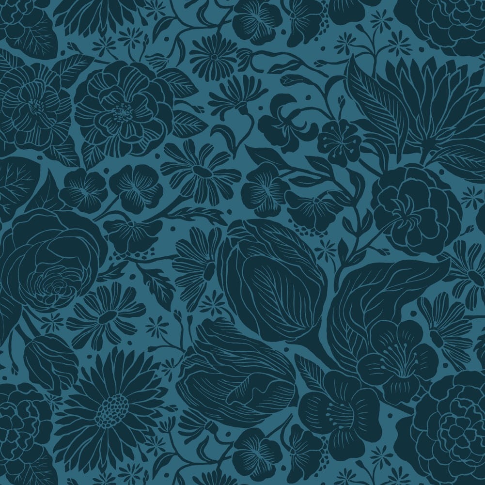 Folktale Floral - Blue RAYON