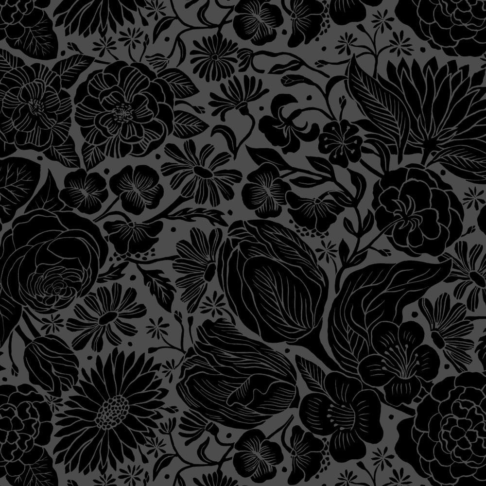 Folktale Floral - Black RAYON