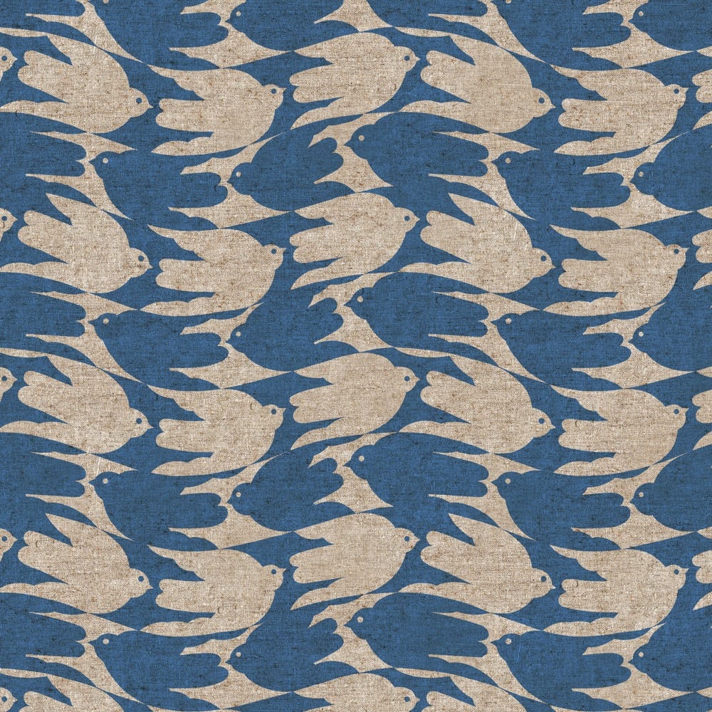 Grove Birds Blue Fabric Yardage | SKU: CL90927-42 | Stash Fabrics