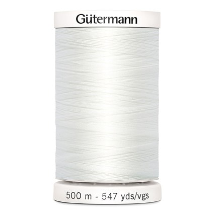 Gutermann Polyester 100wt Thread | 547 Yards - 020-Nu White