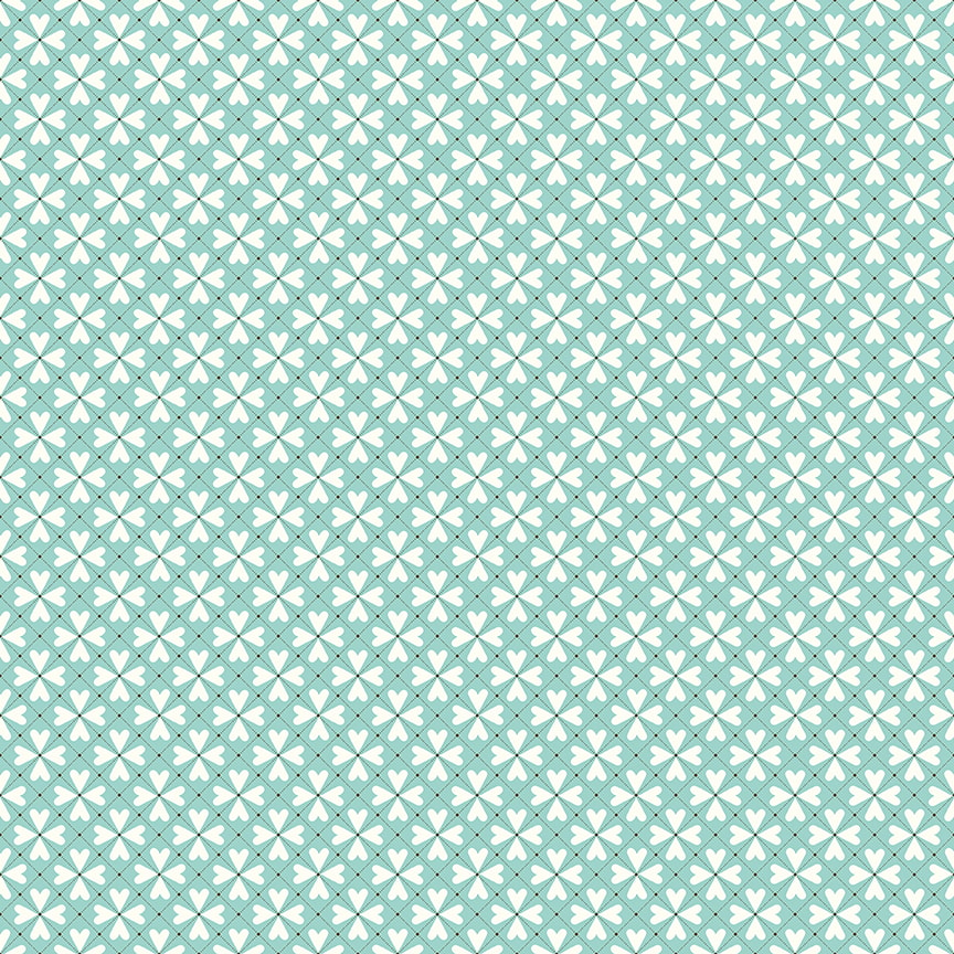 Hearts Grid - Aqua