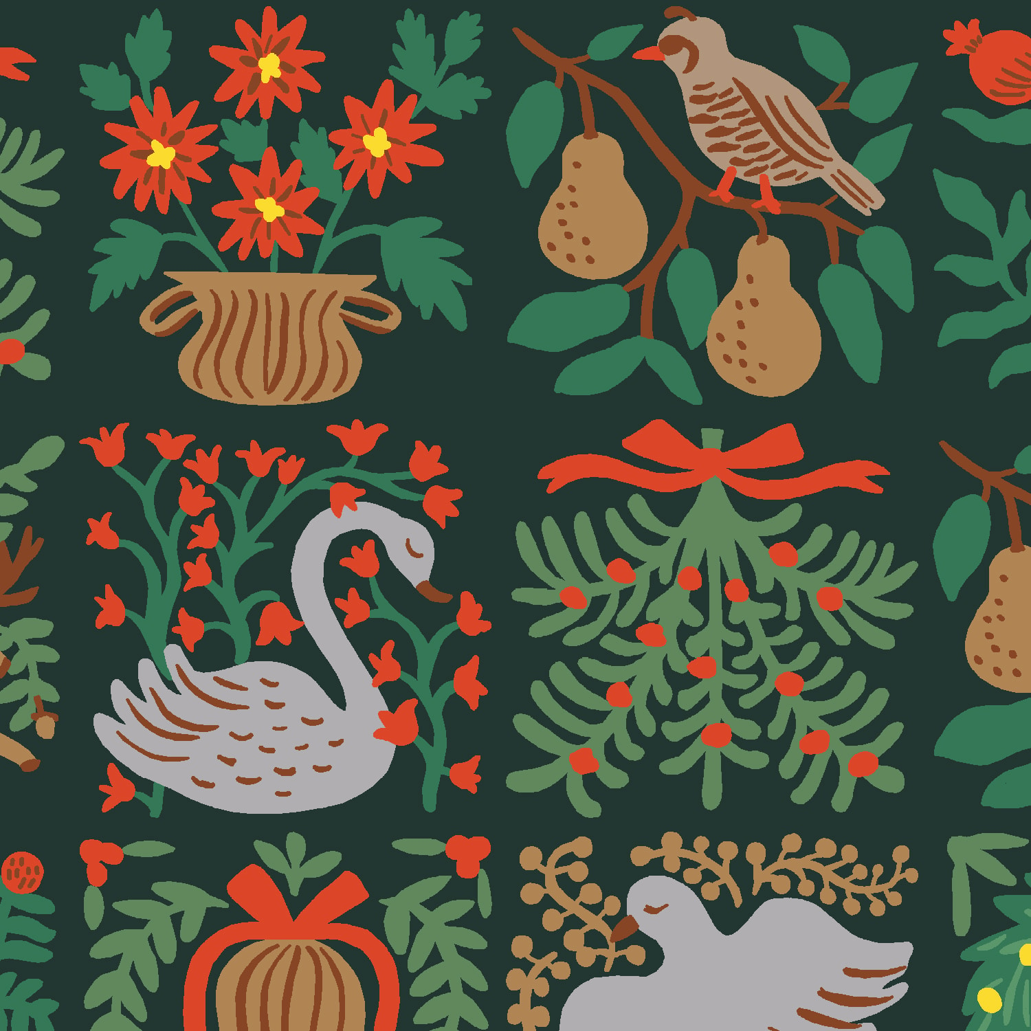 Holiday Tapestry Large - Evergreen