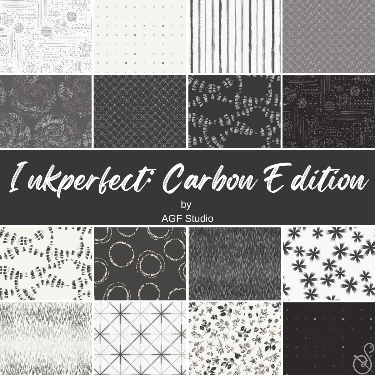 InkPerfect: Carbon Edition Fat Quarter Bundle | AGF Studio  | 16 FQs