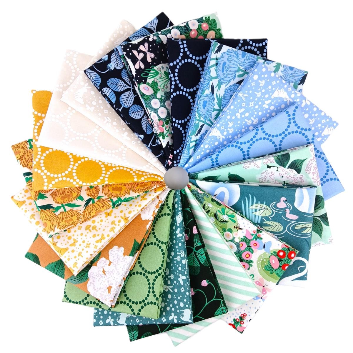 Love Letter Half Yard Bundle | Lizzy House - Blue/Green Colorway 19 HYs