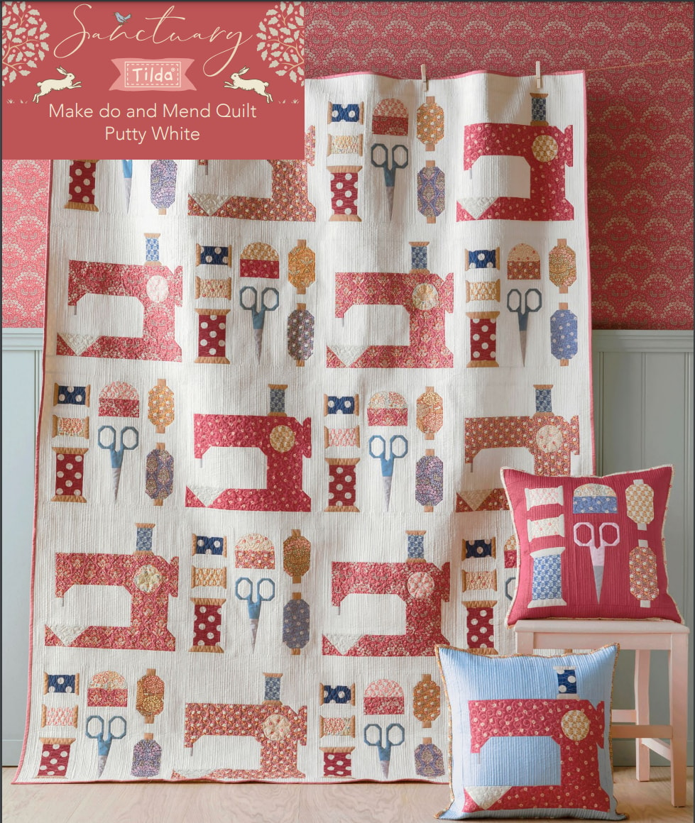 Make Do and Mend Quilt Pattern - Putty White