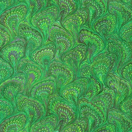 Marbled Endpaper - Emerald