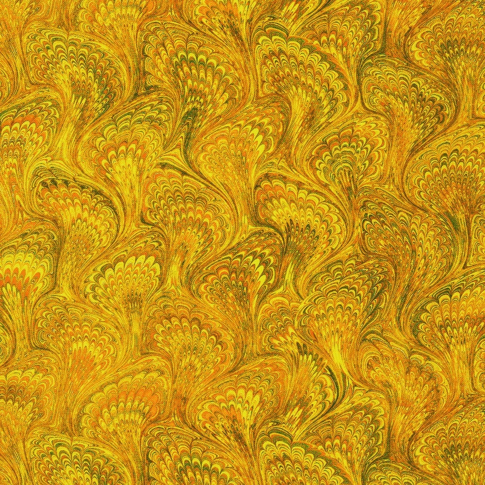 Marbled Endpaper - Curry