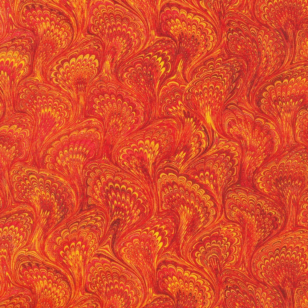Marbled Endpaper - Persimmon