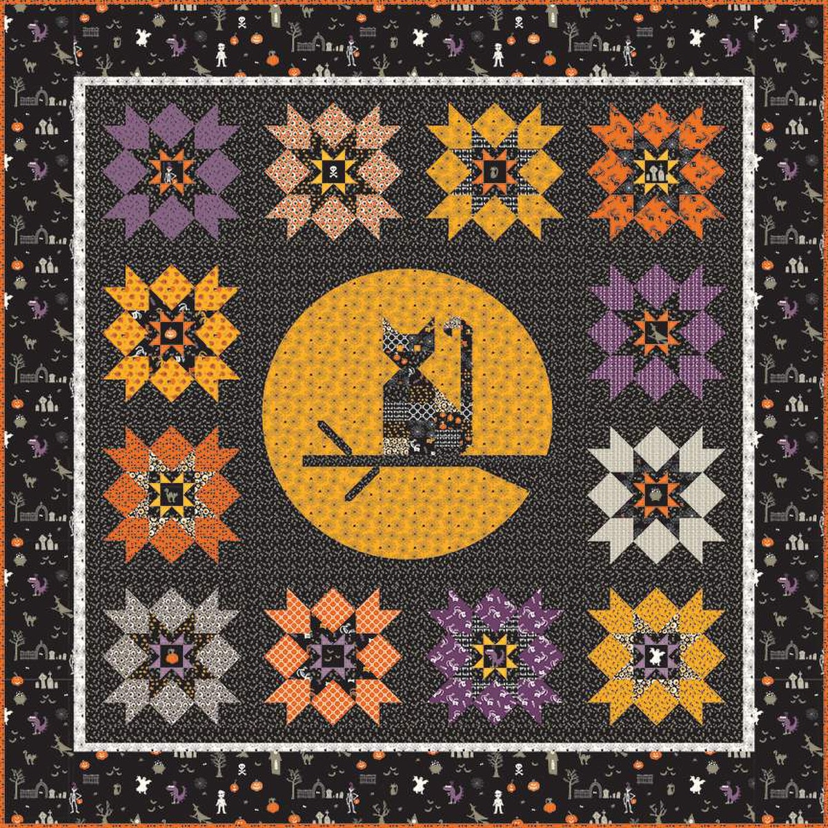 Meowing at the Moon Quilt Pattern | Sandy Gervais