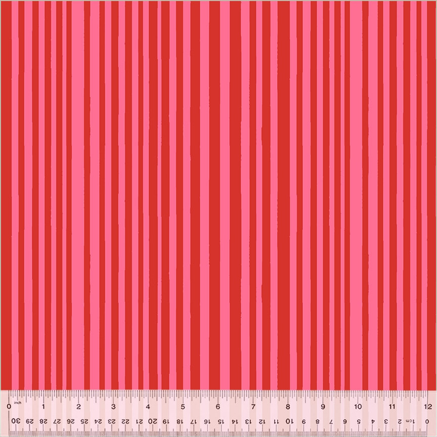 Mini Stripe - Capsicum/Perfect Pink