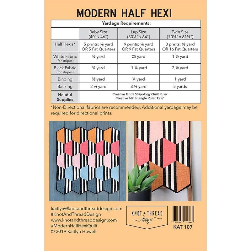 Modern Half Hexi Quilt Pattern | Knot + Thread Design