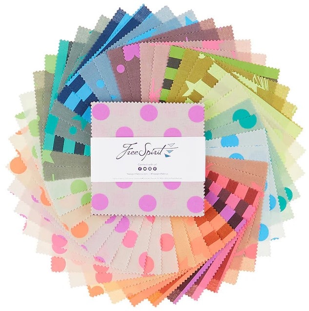 Neon True Colors 5" Charm Pack | Tula Pink | 42 PCs