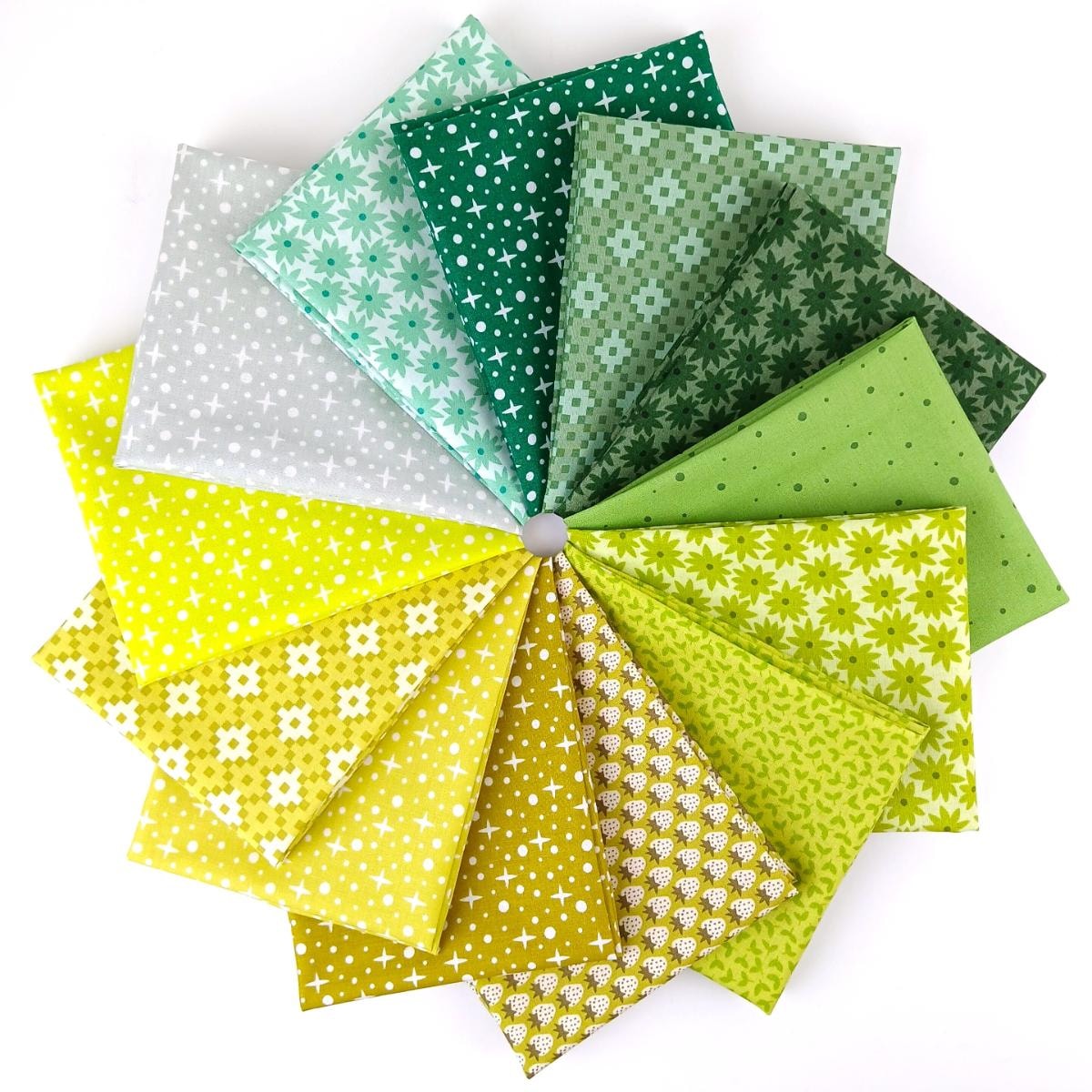 Paintbox Basics Fat Quarter Bundle | Elizabeth Hartman - Green/Lime - 13 FQs