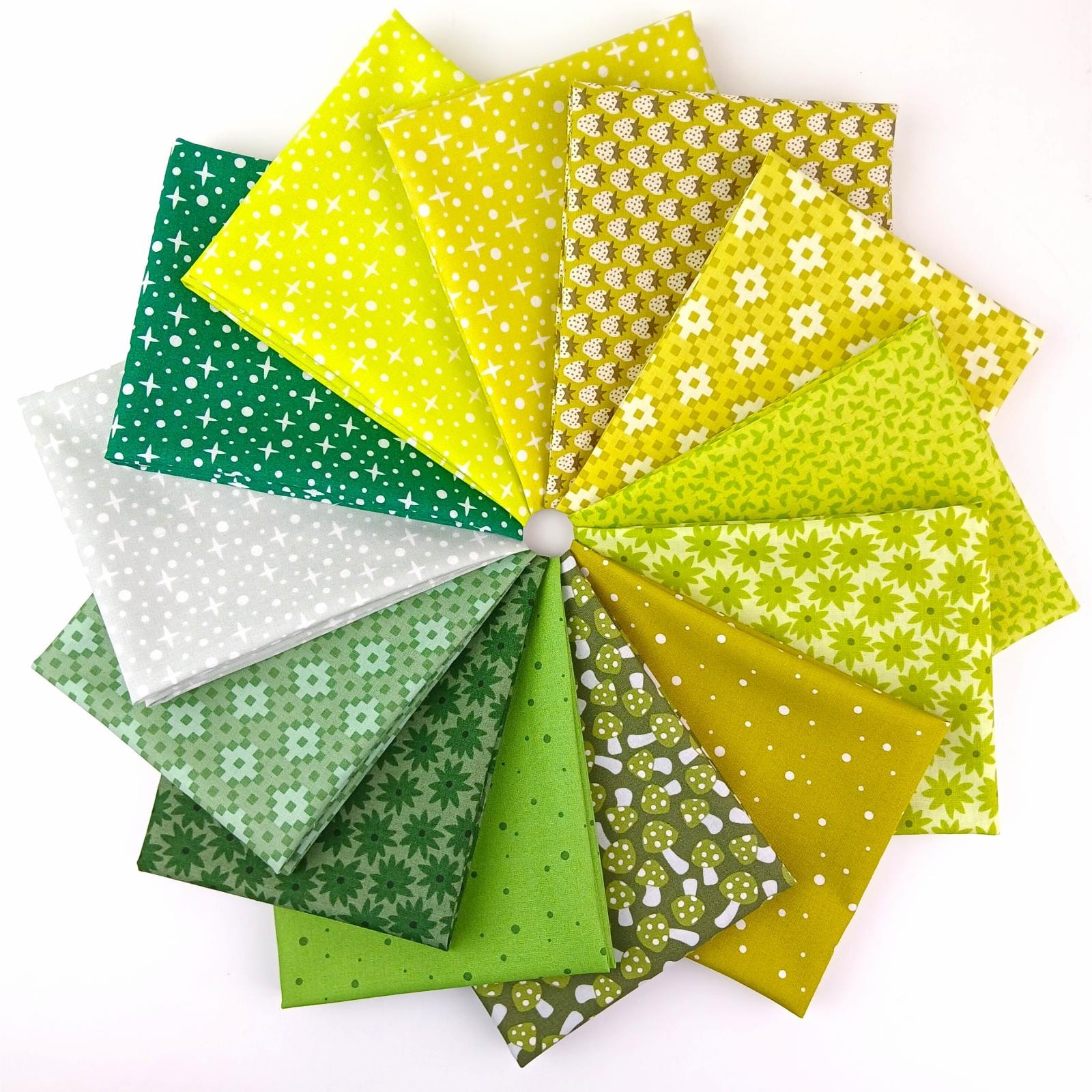 Paintbox Basics Fat Quarter Bundle | Elizabeth Hartman - Green/Lime - 13 FQs