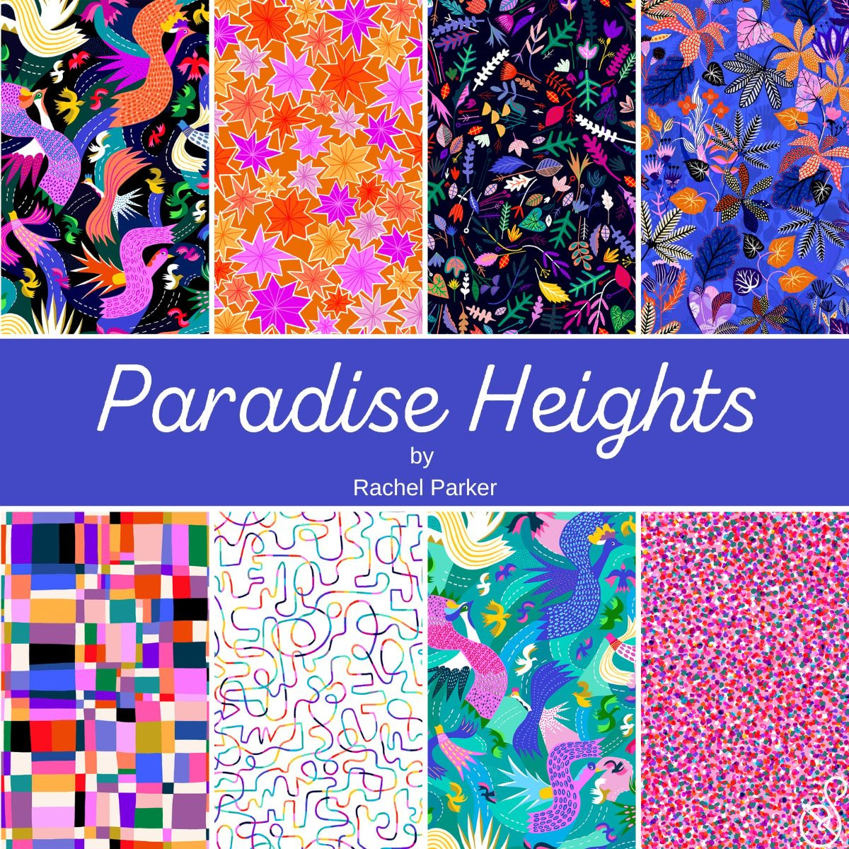 Paradise Heights Fat Quarter Bundle | Rachel Parker | 8 FQs