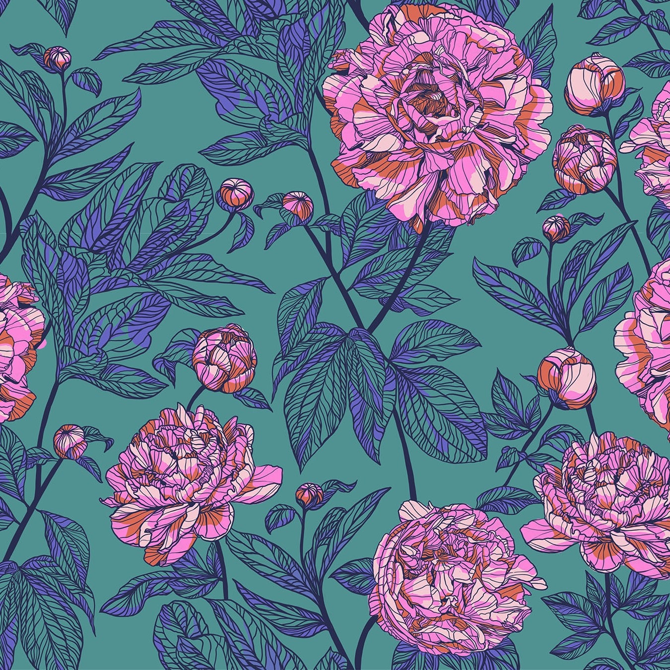 Peony WIDE - Jade