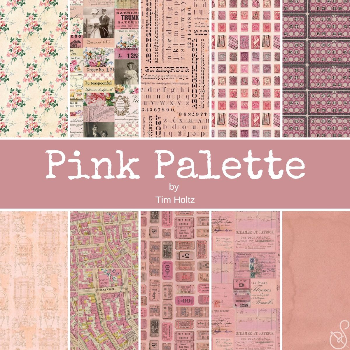 Pink Palette Fat Quarter Bundle | Tim Holtz | 10 FQs