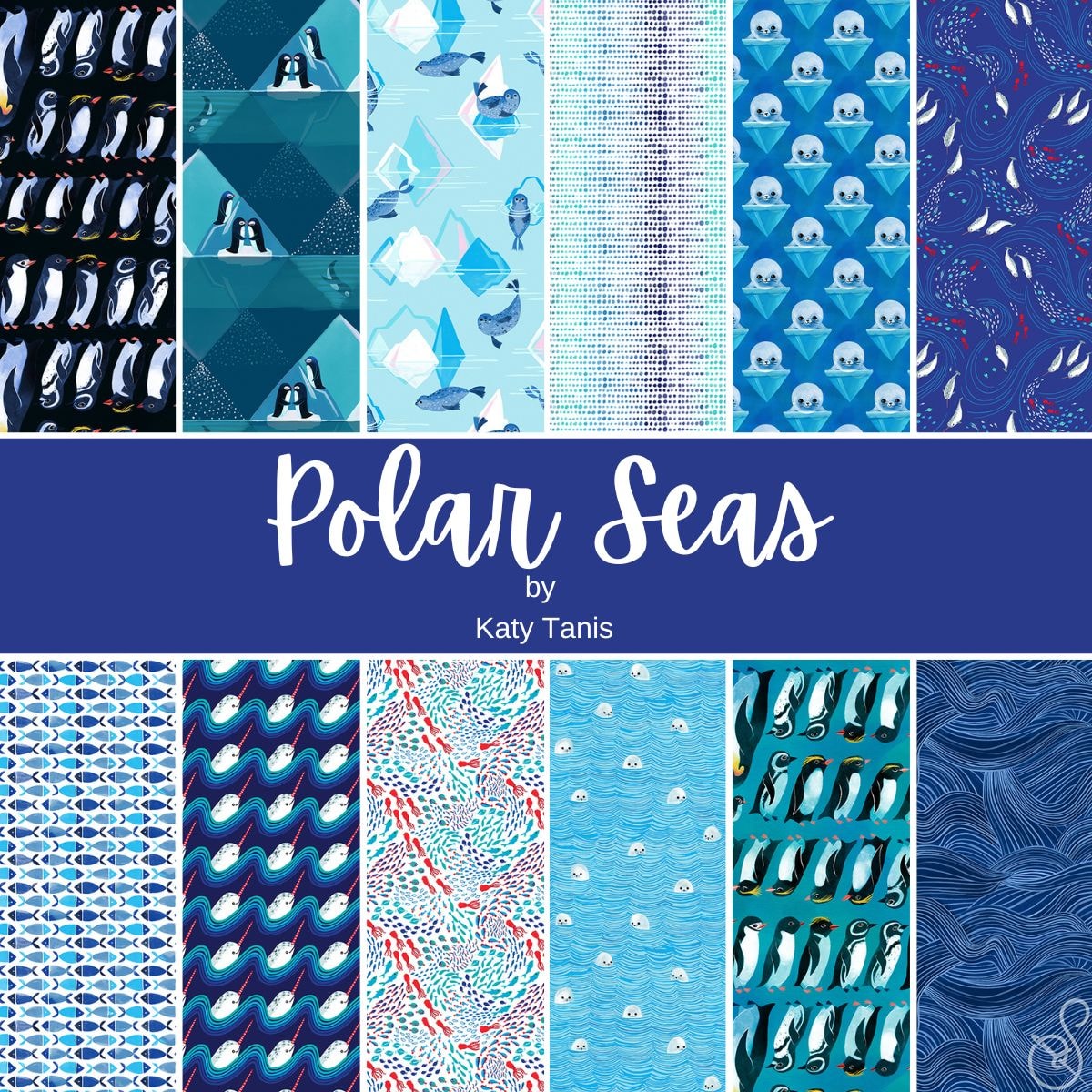 Polar Seas Fat Quarter Bundle | Katy Tanis | 12 FQs