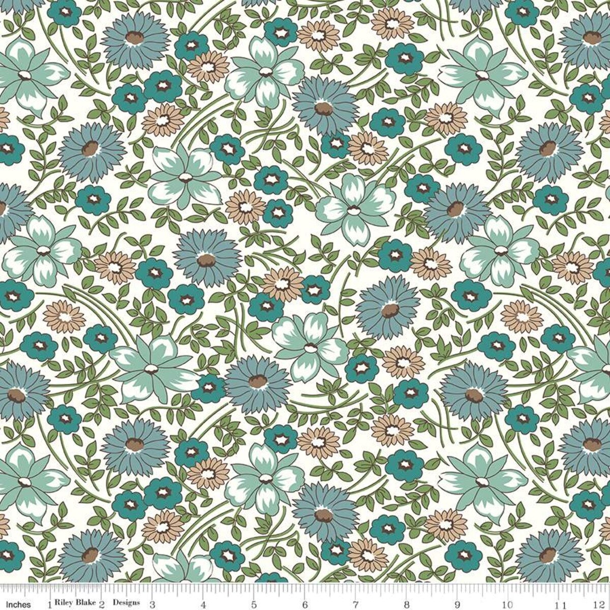 Prairie Flower WIDE - Teal