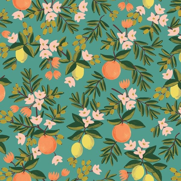 Primavera Citrus Floral - Teal