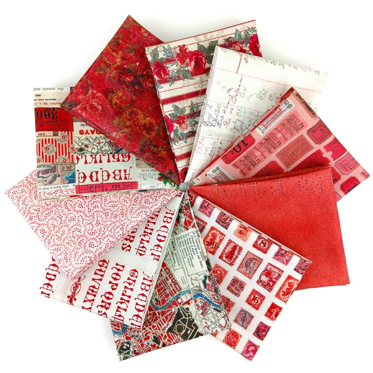 Red Palette Fat Quarter Bundle | Tim Holtz | 10 FQs