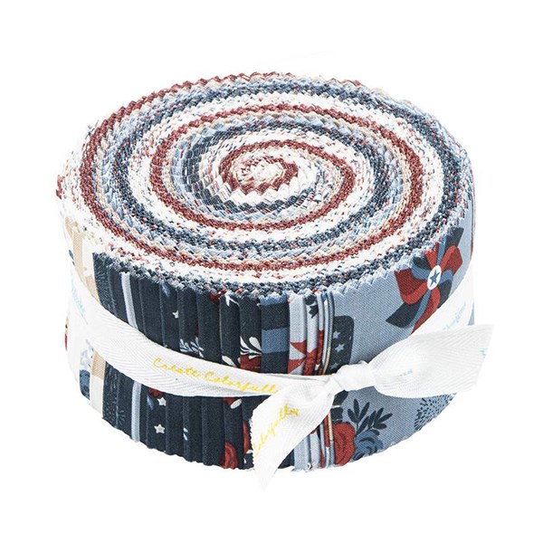 AMERICAN DREAM Jelly Roll Rolie Polie Dani Mogstad Patriotic 100% Cotton  Quilting Fabric Riley Blake Designs 