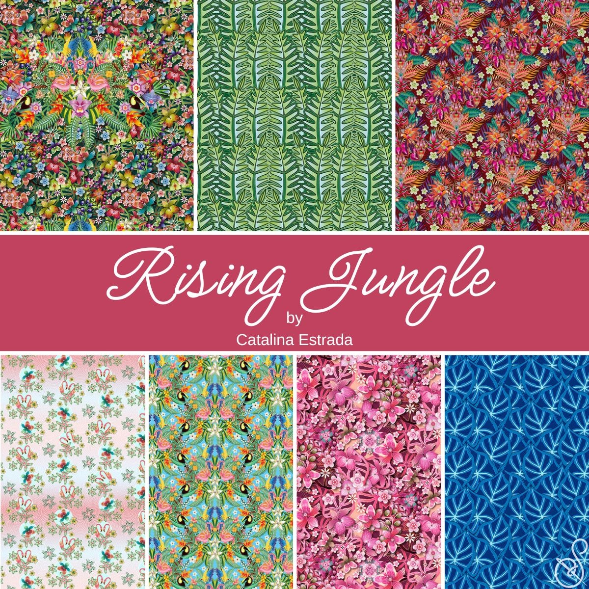 Rising Jungle Fat Quarter Bundle | Catalina Estrada | 7 FQs