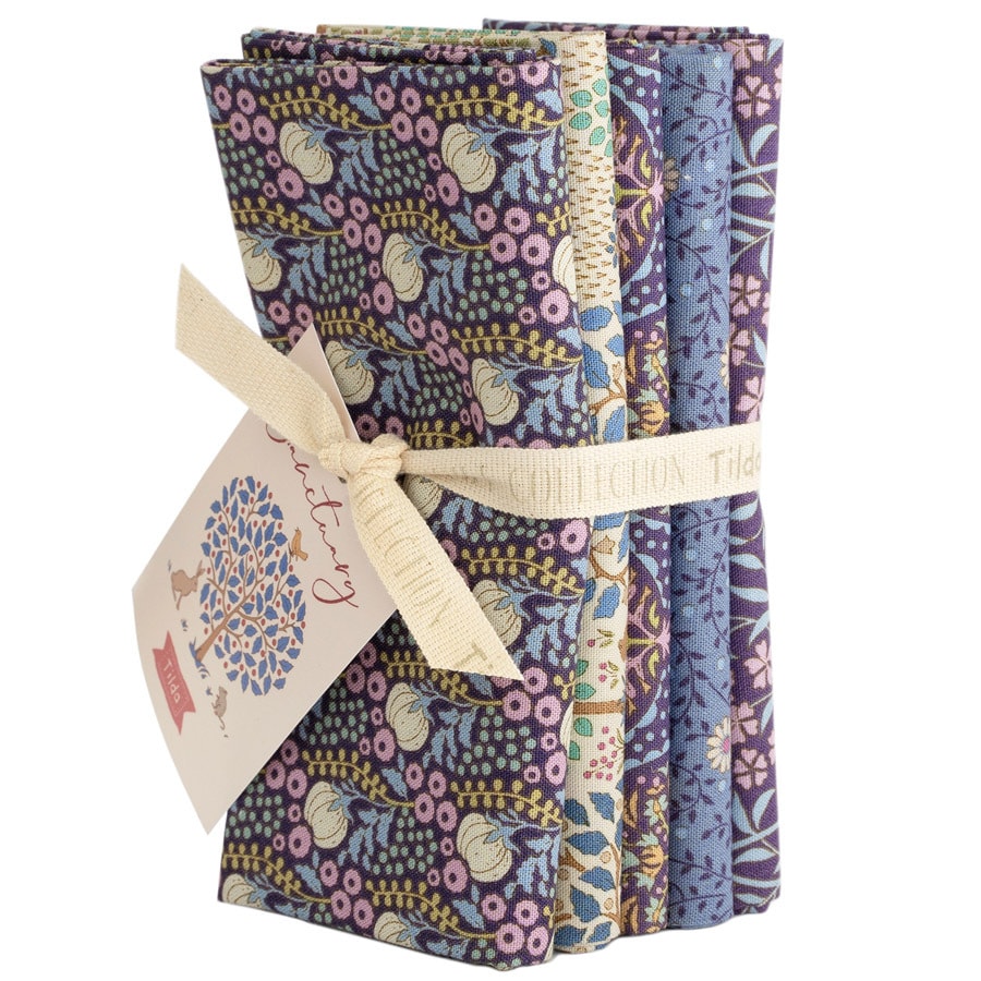 Sanctuary Fat Quarter Bundle | Tilda Fabrics - Eggplant/Blue Colorstory 5FQs