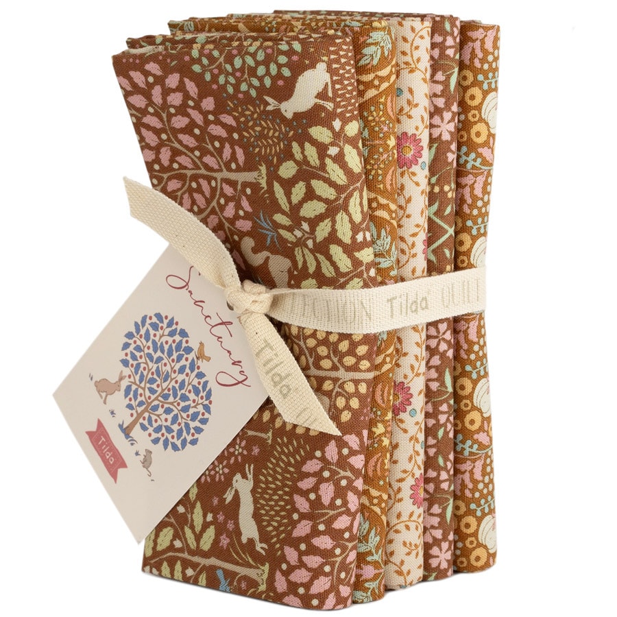 Sanctuary Fat Quarter Bundle | Tilda Fabrics - Caramel/Ochre Colorstory 5FQs