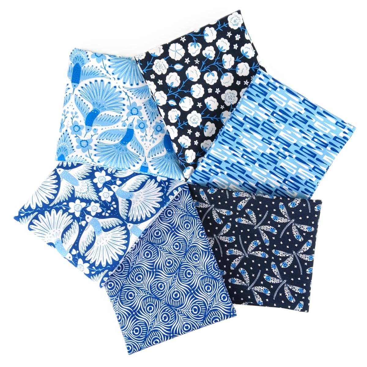 Sapphire Skies Fat Quarter Bundle | Sue Gibbins | 6 FQs